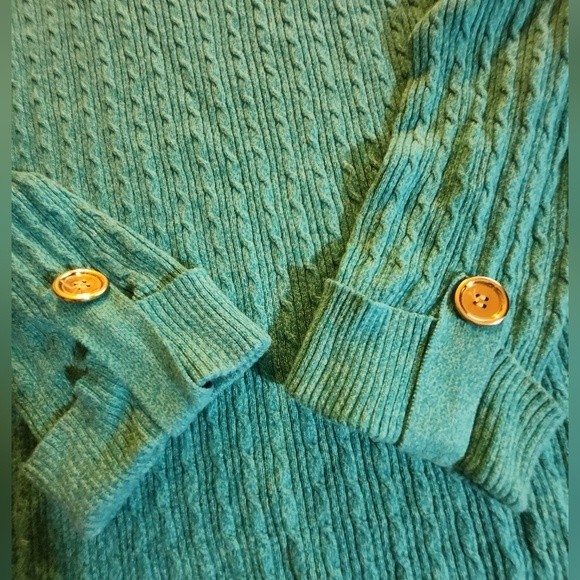Karen Scott Pullover Sweater, Turquoise, Size M, Women - Picture 4 of 6